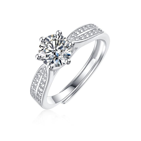 Nhẫn bạc nữ đính kim cương Moissanite